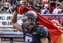 Destaque nas últimas temporadas recebendo bolas para touchdown, Felipe Golzio agora será o coordenador ofensivo do João Pessoa Espectros, que disputará mais uma vez a Liga BFA. Foto: Anderson Silva