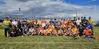 A Seleção Brasileira Masculina Sub-20 de Futebol Americano irá disputar no mundial da modalidade no Canadá, em junho deste ano Foto: Adriano Binato