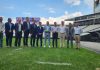 Dirigentes da NFL, Corinthians e SPTuris marcam o anúncio do jogo entre Eagles e Packers na Arena Corinthians. Foto: Victor Francisco / Salão Oval