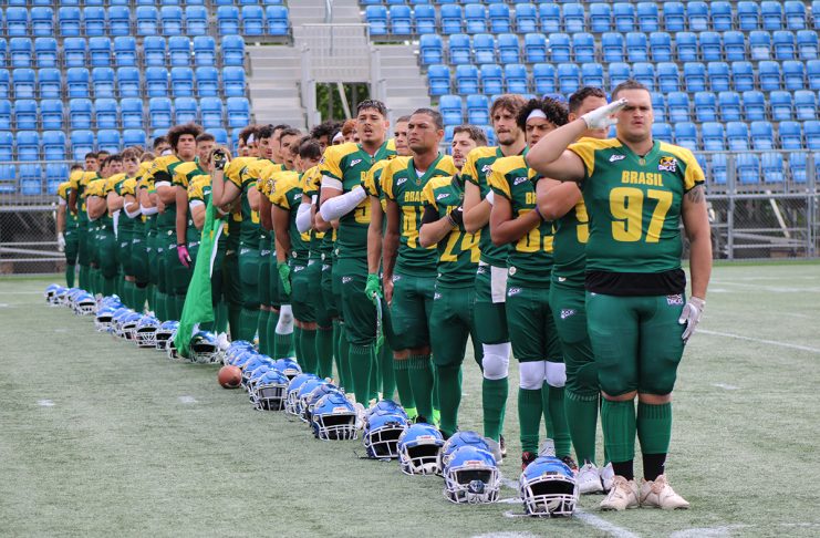 A Seleção Brasileira Sub-20 ficou em oitavo lugar no Mundial do Canadá. Foto: IFAF
