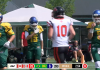 Gabriel Gomes (15) e Gustavo Cornelius (5) fizeram história com a Seleção Brasileira de Futebol Americano no Mundial Sub-20 da IFAF. Imagem: Reprodução IFAF TV