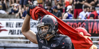 Destaque nas últimas temporadas recebendo bolas para touchdown, Felipe Golzio agora será o coordenador ofensivo do João Pessoa Espectros, que disputará mais uma vez a Liga BFA. Foto: Anderson Silva