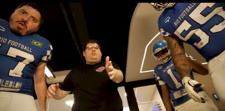 Rio Football Academy (RFA) participa do anúncio da CazéTV como parceira de mídia da NFL para o jogo do Brasil e outras partidas internacionais Imagem: Reprodução YouTube