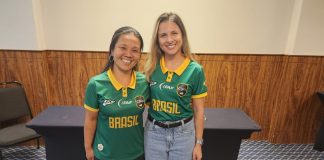 Cris Kajiwara e Rakel Barros em foto