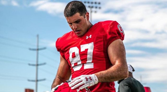 Packers assinam com tight end australiano Thomas Yassmin Temporada longa de Thomas Yassmin na Universidade de Utah (Foto: Divulgação Universidade de Utah)