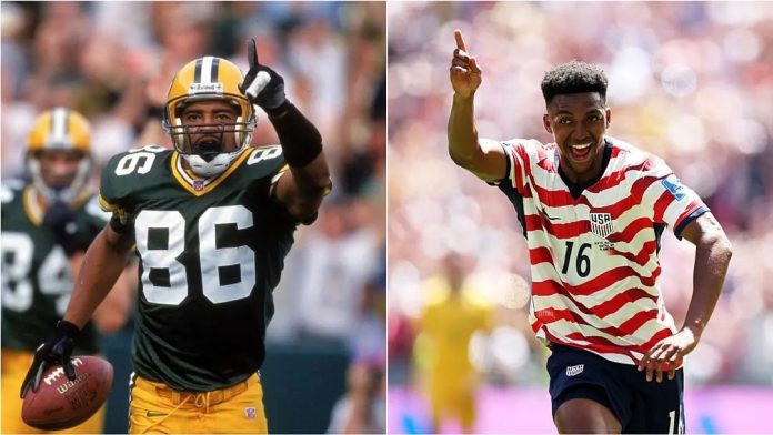 Antonio (esquerda) e Alex (direita): destaques em suas respectivas modalidades esportivas. (Foto: Jonathan Daniel/Allsport; Jared C. Tilton/FIFA)