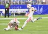 Field goal de quatro pontos que mudou a UFL Kicker Matt McCrane fez história na UFL (Foto: Divulgação DC Defenders)