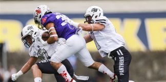 Duelo de quarterbacks no Italian Bowl XLV em Ferrara Firenze Guelfi e Parma Panthers se enfrentaram no Italian Bowl pela primeira vez em 2023 (Foto: Divulgação IFL)