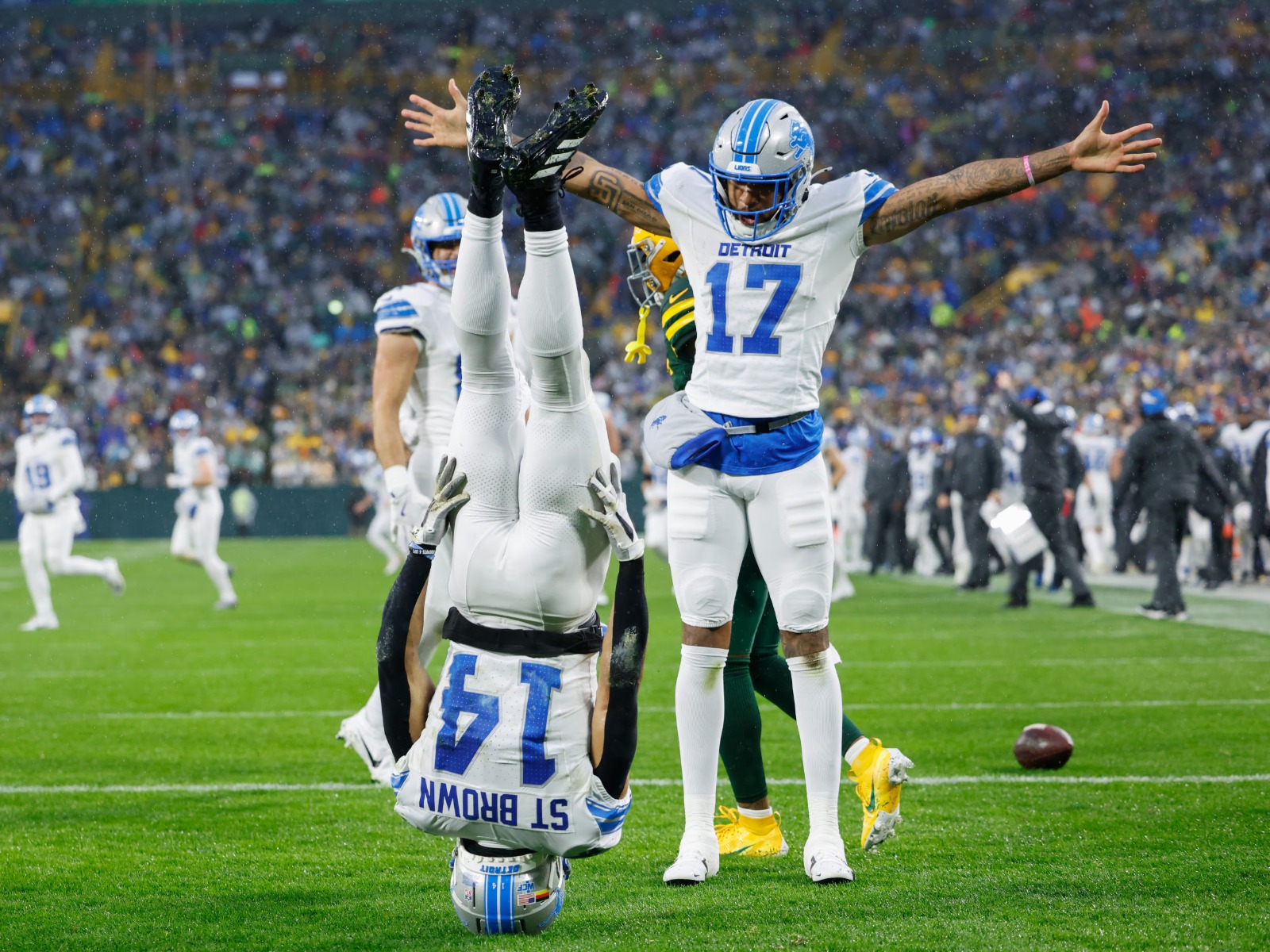 Até o Madden NFL 26 recriou a épica comemoração de Amon-Ra St. Brown. (Foto: Divulgação Detroit Lions)