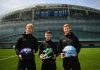Anúncio da parceria do ALCFC no Aviva Stadium, em Dublin, com Darragh Leader, Jim Flannagan e Tadhg Leader, todos da Leader Kicking. | (Foto: Tyler Miller/Sportsfile)