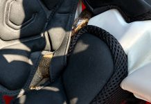 Cobra escondida entre o acolchoamento interno do helmet (Foto: Divulgação - Serviço de controle de animais de Maumelle)