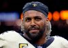 Cameron Jordan em sua 16ª temporada pelos Saints, será o terceiro jogo perdido em toda sua carreira (Foto: Tyler Kaufman)