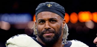 Cameron Jordan em sua 16ª temporada pelos Saints, será o terceiro jogo perdido em toda sua carreira (Foto: Tyler Kaufman)