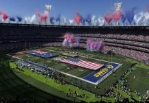 Flag ganha espaço nas escolas australianas com expansão da NFL Mais de 100 mil pessoas lotam estádio na Austrália no jogo da NFL. (Foto: Cam Inman)