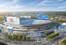 HOK reformará estádio dos Carolina Panthers em Charlotte Novo projeto do Bank of America Stadium (Imagem: Divulgação HOK)