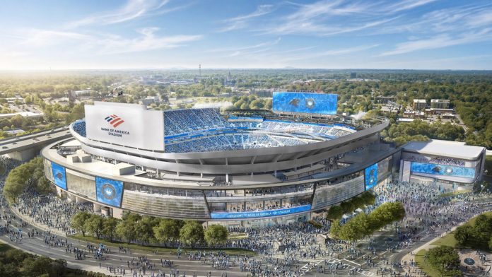 Novo projeto do Bank of America Stadium (Imagem: Divulgação HOK) Novo projeto do Bank of America Stadium (Imagem: Divulgação HOK)