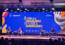 O 1° Fórum reuniu especialistas em comunicação e negócios da modalidade, além de executivos da NFL no dia 2 de setembro do ano passado, na ESPM (Escola Superior de Propaganda e Marketing), em São Paulo. (Imagem: Divulgação CBFA)