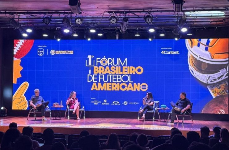 O 1° Fórum reuniu especialistas em comunicação e negócios da modalidade, além de executivos da NFL no dia 2 de setembro do ano passado, na ESPM (Escola Superior de Propaganda e Marketing), em São Paulo. (Imagem: Divulgação CBFA)