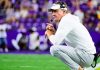 O head coach Lane Kiffin, do LSU Tigers, durante a partida contra o Clemson Tigers, no Tiger Stadium, em 5 de setembro de 2026, em Baton Rouge, Louisiana. (Foto: Gus Stark/LSU)