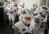 Jogadores da BYU deixam o vestiário para o segundo tempo contra Colorado State, no sábado, 19 de setembro de 2026, em Fort Collins, Colorado. (Foto David Zalubowski)